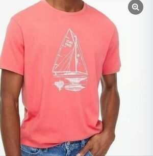 J. Crew Coral Sailboat Graphic Tee